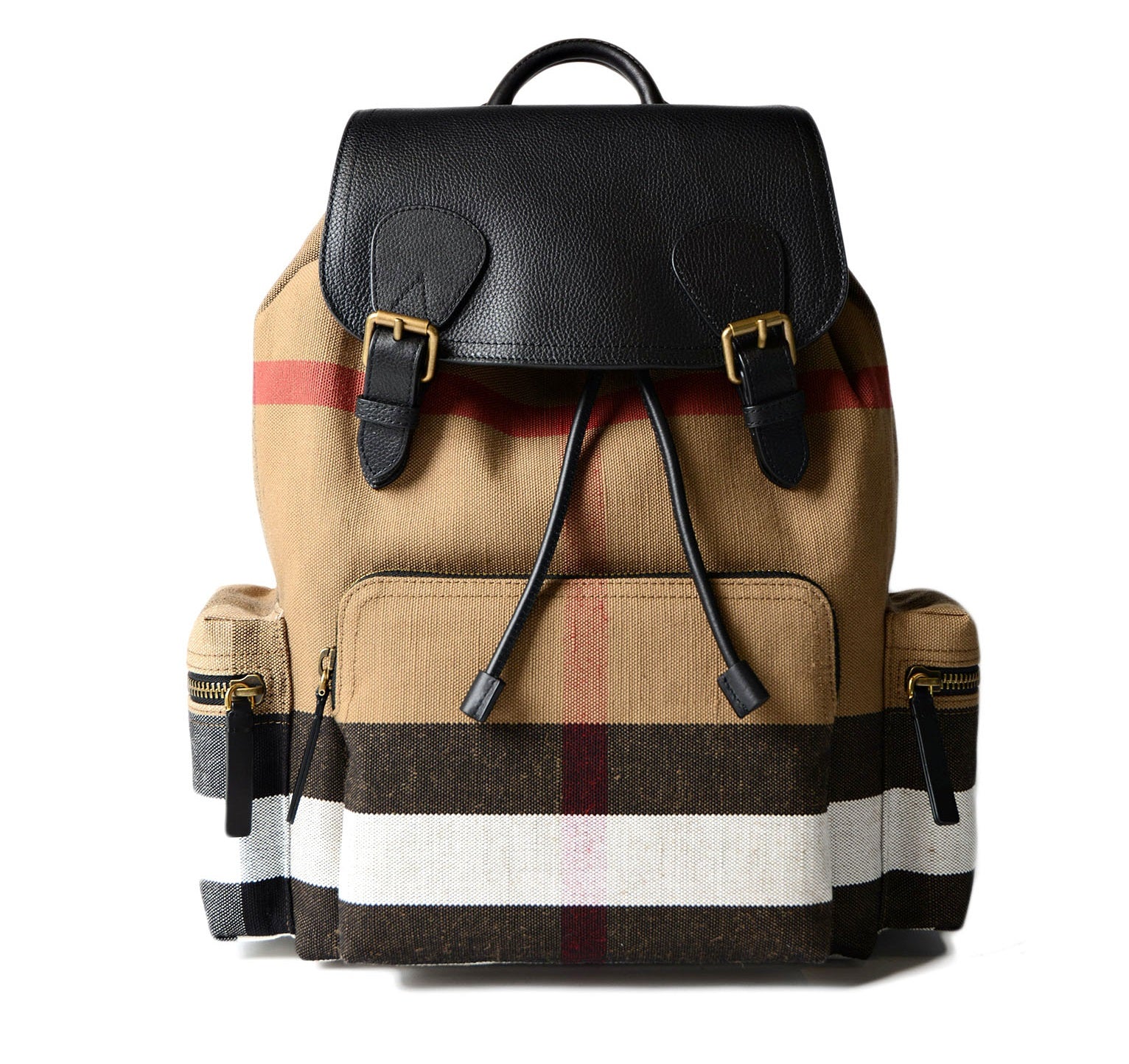 【 Burberry 】Large Rucksack in Canvas Check and Leather Brown 4052565 - covocovo