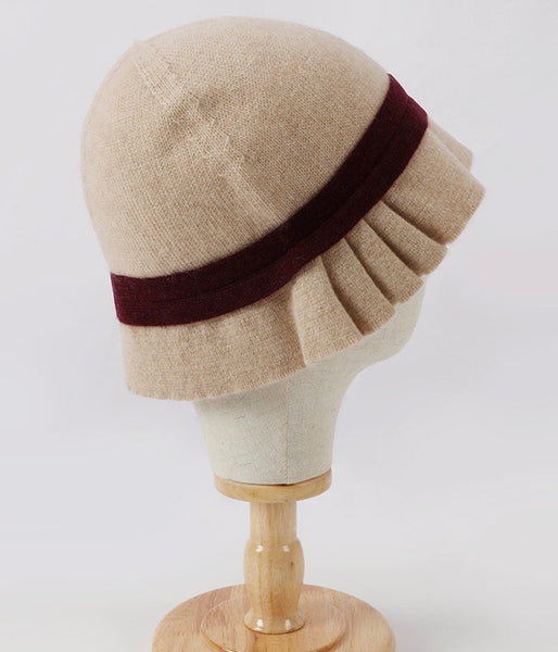 内モンゴル産カシミヤ 100% カシミア CASHMERE キャップ 帽子 55g 3色